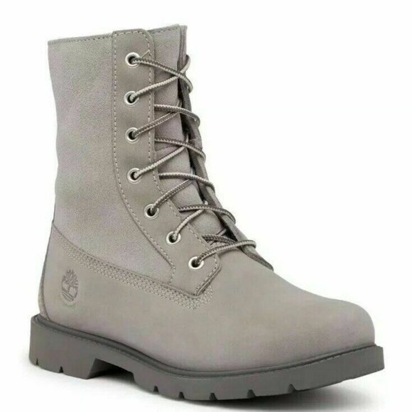Timberland Women Linden Wood Waterproof Fold-Down Teddy Fleece Gray A1GYB Size 9 - Picture 1 of 9